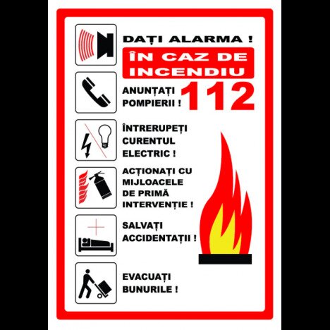 Semn pentru alarma in caz de incendiu